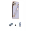 MARSİLYAN™- iPhone 12 Pro Max Kılıf Nova Işık Prime - Siyah Joko Magic 5D Cam + Kırmızı Metal Kamera Lens Koruma Cam