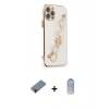 MARSİLYAN™- iPhone 12 Pro Max Kılıf Nova Işık Prime - Siyah Joko Magic 5D Cam + Kırmızı Metal Kamera Lens Koruma Cam