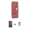 MARSİLYAN™- iPhone 12 Pro Max Kılıf Nova Işık Prime - Siyah Joko Magic 5D Cam + Neon Fosforlu Kamera Lens - TU