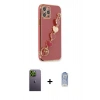 MARSİLYAN™- iPhone 12 Pro Max Kılıf Nova Işık Prime - Siyah Joko Magic 5D Cam + Yeşil Neon Fosforlu Kamera Lens