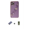 MARSİLYAN™- iPhone 12 Pro Max Kılıf Nova Işık Prime - Siyah Joko Magic 5D Hayalet Cam + Gold Metal Kamera Lens Koruma Cam