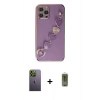 MARSİLYAN™- iPhone 12 Pro Max Kılıf Nova Işık Prime - Siyah Joko Magic 5D Hayalet Cam + Neon Fosforlu Kamera Lens - YL
