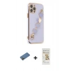 MARSİLYAN™- iPhone 12 Pro Max Kılıf Nova Işık Prime - Siyah Mat Seramik Nano Ekran Koruyucu + Shine Kamera Lens Koruma Cam - GD