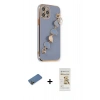 MARSİLYAN™- iPhone 12 Pro Max Kılıf Nova Işık Prime - Siyah Mat Seramik Nano Ekran Koruyucu + Shine Kamera Lens Koruma Cam - GD