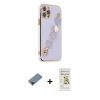MARSİLYAN™- iPhone 12 Pro Max Kılıf Nova Işık Prime - Siyah Mat Seramik Nano Ekran Koruyucu + Kırmızı Metal Kamera Lens Koruma Cam