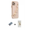 MARSİLYAN™- iPhone 12 Pro Max Kılıf Nova Işık Prime - Siyah Mat Seramik Nano Ekran Koruyucu + Kırmızı Metal Kamera Lens Koruma Cam