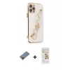 MARSİLYAN™- iPhone 12 Pro Max Kılıf Nova Işık Prime - Siyah Mat Seramik Nano Ekran Koruyucu + Kırmızı Metal Kamera Lens Koruma Cam