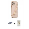 MARSİLYAN™- iPhone 12 Pro Max Kılıf Nova Işık Prime - Siyah Mat Seramik Nano Ekran Koruyucu + Mavi Renkli Kamera Lens Koruma Cam