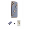 MARSİLYAN™- iPhone 12 Pro Max Kılıf Nova Işık Prime - Siyah Mat Seramik Nano Ekran Koruyucu + Metal Kamera Lens Koruma Cam - GD
