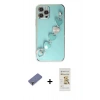 MARSİLYAN™- iPhone 12 Pro Max Kılıf Nova Işık Prime - Siyah Mat Seramik Nano Ekran Koruyucu + Metal Kamera Lens Koruma Cam - GD