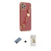 MARSİLYAN™- iPhone 12 Pro Max Kılıf Nova Işık Prime - Siyah Mat Seramik Nano Ekran Koruyucu + Metal Kamera Lens Koruma Cam - SH