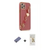 MARSİLYAN™- iPhone 12 Pro Max Kılıf Nova Işık Prime - Siyah Mat Seramik Nano Ekran Koruyucu + Metal Kamera Lens Koruma Cam - GD