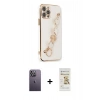 MARSİLYAN™- iPhone 12 Pro Max Kılıf Nova Işık Prime - Siyah Mat Seramik Nano Ekran Koruyucu + Neon Fosforlu Kamera Lens - BZ