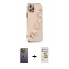 MARSİLYAN™- iPhone 12 Pro Max Kılıf Nova Işık Prime - Siyah Mat Seramik Nano Ekran Koruyucu + Neon Fosforlu Kamera Lens - YL