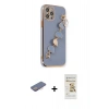 MARSİLYAN™- iPhone 12 Pro Max Kılıf Nova Işık Prime - Siyah Mat Seramik Nano Ekran Koruyucu + Renkli Kamera Lens Koruma Cam - PE
