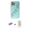 MARSİLYAN™- iPhone 12 Pro Max Kılıf Nova Işık Prime - Siyah Mat Seramik Nano Ekran Koruyucu + Renkli Kamera Lens Koruma Cam - PE
