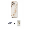 MARSİLYAN™- iPhone 12 Pro Max Kılıf Nova Işık Prime - Siyah Mat Seramik Nano Ekran Koruyucu + Renkli Kamera Lens Koruma Cam - PE