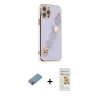 MARSİLYAN™- iPhone 12 Pro Max Kılıf Nova Işık Prime - Siyah Mat Seramik Nano Ekran Koruyucu + Shine Kamera Lens Koruma Cam - GI