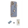 MARSİLYAN™- iPhone 12 Pro Max Kılıf Nova Işık Prime - Siyah Mat Seramik Nano Ekran Koruyucu + Shine Kamera Lens Koruma Cam - GI