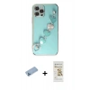 MARSİLYAN™- iPhone 12 Pro Max Kılıf Nova Işık Prime - Siyah Mat Seramik Nano Ekran Koruyucu + Shine Kamera Lens Koruma Cam - MI