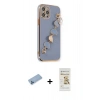 MARSİLYAN™- iPhone 12 Pro Max Kılıf Nova Işık Prime - Siyah Mat Seramik Nano Ekran Koruyucu + Shine Kamera Lens Koruma Cam - MI