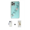 MARSİLYAN™- iPhone 12 Pro Max Kılıf Nova Işık Prime - Siyah Mat Seramik Nano Ekran Koruyucu + Shine Kamera Lens - LT