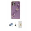 MARSİLYAN™- iPhone 12 Pro Max Kılıf Nova Işık Prime - Siyah Mat Seramik Nano Ekran Koruyucu + Shine Kamera Lens Koruma Cam - GS