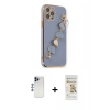 MARSİLYAN™- iPhone 12 Pro Max Kılıf Nova Işık Prime - Siyah Mat Seramik Nano Ekran Koruyucu + Shine Kamera Lens - LT