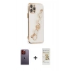 MARSİLYAN™- iPhone 12 Pro Max Kılıf Nova Işık Prime - Siyah Mat Seramik Nano Ekran Koruyucu + Neon Fosforlu Kamera Lens - TU