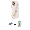 MARSİLYAN™- iPhone 12 Pro Max Kılıf Nova Işık Prime - Siyah Polymer Nano Ekran Koruyucu + Renkli Kamera Lens Koruma Cam - MI