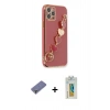 MARSİLYAN™- iPhone 12 Pro Max Kılıf Nova Işık Prime - Siyah Polymer Nano Ekran Koruyucu + Metal Kamera Lens Koruma Cam - GD