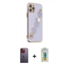 MARSİLYAN™- iPhone 12 Pro Max Kılıf Nova Işık Prime - Siyah Polymer Nano Ekran Koruyucu + Neon Fosforlu Kamera Lens - TU
