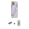 MARSİLYAN™- iPhone 12 Pro Max Kılıf Nova Işık Prime - Siyah Polymer Nano Ekran Koruyucu + Renkli Kamera Lens Koruma Cam - SI