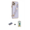 MARSİLYAN™- iPhone 12 Pro Max Kılıf Nova Işık Prime - Siyah Polymer Nano Ekran Koruyucu + Renkli Kamera Lens Koruma Cam - TU