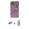 MARSİLYAN™- iPhone 12 Pro Max Kılıf Nova Işık Prime - Siyah Polymer Nano Ekran Koruyucu + Renkli Kamera Lens Koruma Cam - TU