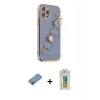 MARSİLYAN™- iPhone 12 Pro Max Kılıf Nova Işık Prime - Siyah Polymer Nano Ekran Koruyucu + Shine Kamera Lens Koruma Cam - GI