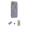 MARSİLYAN™- iPhone 12 Pro Max Kılıf Nova Işık Prime - Siyah Polymer Nano Ekran Koruyucu + Shine Kamera Lens Koruma Cam - GS
