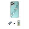 MARSİLYAN™- iPhone 12 Pro Max Kılıf Nova Işık Prime - Siyah Polymer Nano Ekran Koruyucu + Shine Kamera Lens Koruma Cam - SH