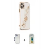MARSİLYAN™- iPhone 12 Pro Max Kılıf Nova Işık Prime - Siyah Polymer Nano Ekran Koruyucu + Shine Kamera Lens - LT