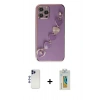 MARSİLYAN™- iPhone 12 Pro Max Kılıf Nova Işık Prime - Siyah Polymer Nano Ekran Koruyucu + Shine Kamera Lens - LT