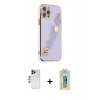 MARSİLYAN™- iPhone 12 Pro Max Kılıf Nova Işık Prime - Siyah Polymer Nano Ekran Koruyucu + Shine Kamera Lens - LT