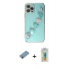 MARSİLYAN™- iPhone 12 Pro Max Kılıf Nova Işık Prime - Siyah Polymer Nano Ekran Koruyucu + Shine Kamera Lens Koruma Cam - GI