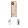 MARSİLYAN™- iPhone 12 Pro Max Kılıf Nova Işık Prime - Siyah Polymer Nano Ekran Koruyucu + Shine Kamera Lens - LT