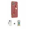 MARSİLYAN™- iPhone 12 Pro Max Kılıf Nova Işık Prime - Siyah Polymer Nano Ekran Koruyucu + Shine Kamera Lens - LT