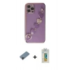 MARSİLYAN™- iPhone 12 Pro Max Kılıf Nova Işık Prime - Siyah Polymer Nano Ekran Koruyucu + Shine Kamera Lens Koruma Cam - SH