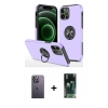 MARSİLYAN™- iPhone 12 Pro Max Kılıf Odak Form Prime - Şeffaf 360 Full Body Arka Koruyucu + Neon Fosforlu Kamera Lens - BZ