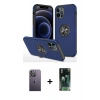 MARSİLYAN™- iPhone 12 Pro Max Kılıf Odak Form Prime - Şeffaf 360 Full Body Arka Koruyucu + Neon Fosforlu Kamera Lens - BZ