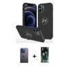 MARSİLYAN™- iPhone 12 Pro Max Kılıf Odak Form Prime - Şeffaf 360 Full Body Arka Koruyucu + Neon Fosforlu Kamera Lens - MI