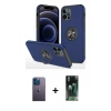 MARSİLYAN™- iPhone 12 Pro Max Kılıf Odak Form Prime - Şeffaf 360 Full Body Arka Koruyucu + Neon Fosforlu Kamera Lens - MI