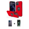 MARSİLYAN™- iPhone 12 Pro Max Kılıf Odak Form Prime - Şeffaf 360 Full Body Arka Koruyucu + Neon Fosforlu Kamera Lens - MI